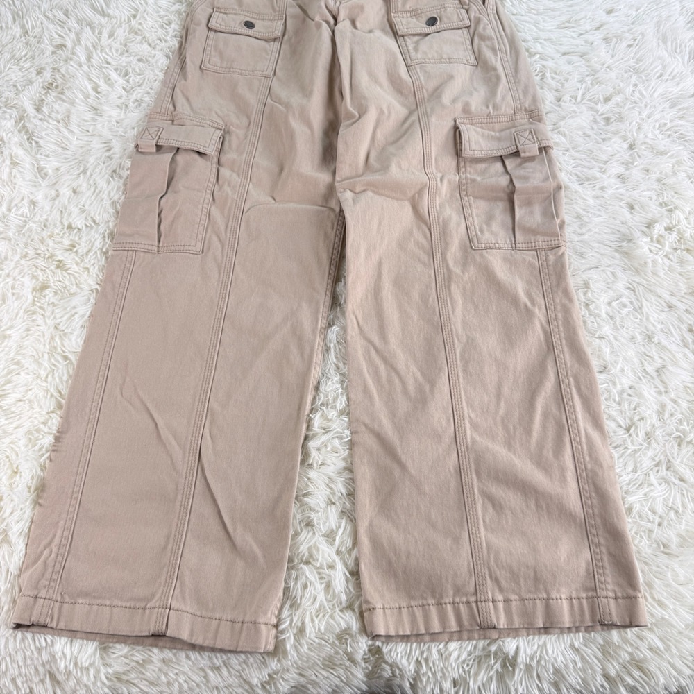 Hollister Low-Rise Baggy Cargo Pants Tan Khaki Size 2R Waist 26 Y2K Grunge Sk8 - Picture 3 of 13